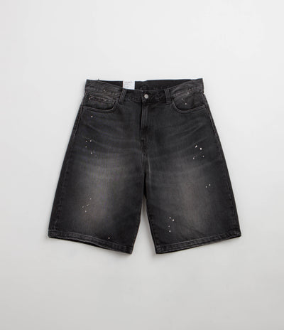 Carhartt Landon Shorts in Black Destroy Wash and Splatter