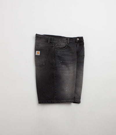 Carhartt Landon Shorts in Black Destroy Wash and Splatter