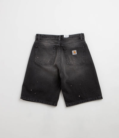 Carhartt Landon Shorts in Black Destroy Wash and Splatter