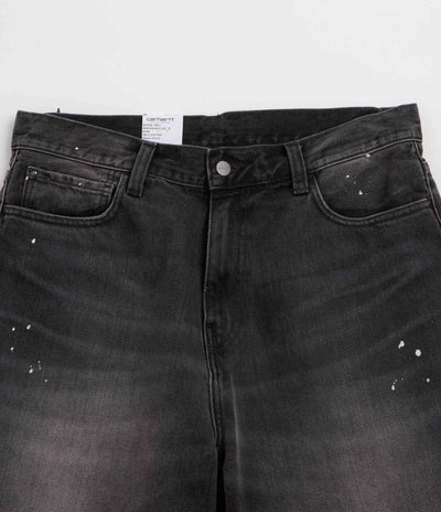 Carhartt Landon Shorts in Black Destroy Wash and Splatter