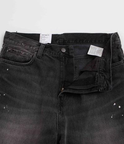 Carhartt Landon Shorts in Black Destroy Wash and Splatter
