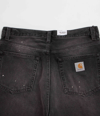 Carhartt Landon Shorts in Black Destroy Wash and Splatter