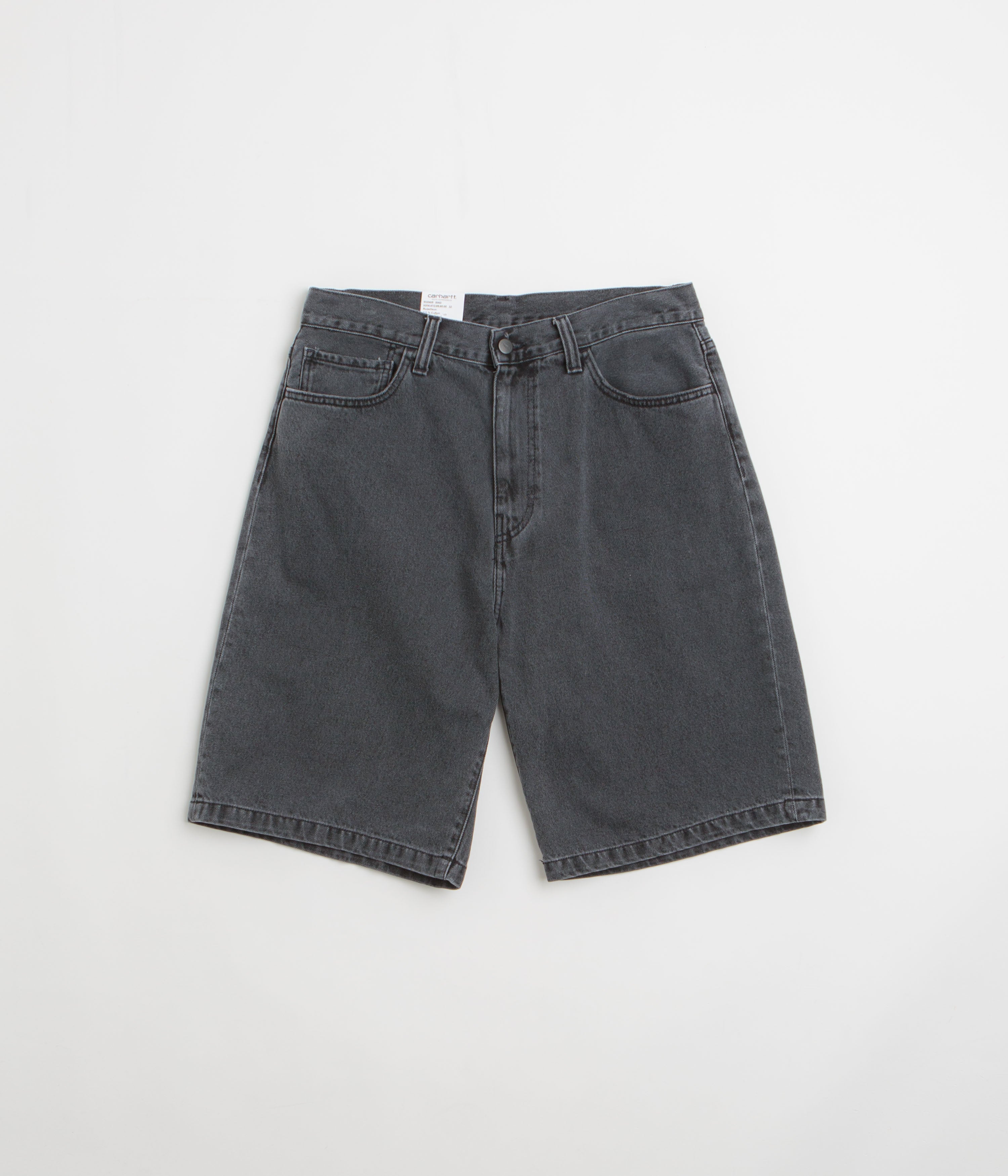 Carhartt Landon Shorts in Black Heavy Stone Wash