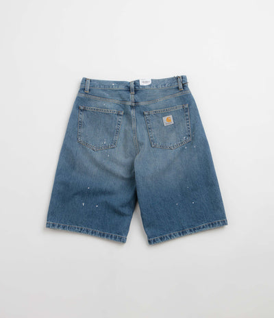 Carhartt Landon Shorts in Blue Destroy Wash and Splatter