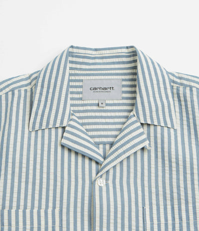 Carhartt Leavel Short Sleeve Shirt - Leavel Stripe / Blue River / Wax