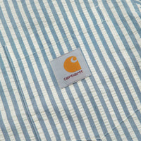 Carhartt Leavel Short Sleeve Shirt - Leavel Stripe / Blue River / Wax thumbnail