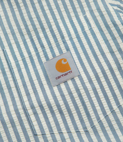 Carhartt Leavel Short Sleeve Shirt - Leavel Stripe / Blue River / Wax