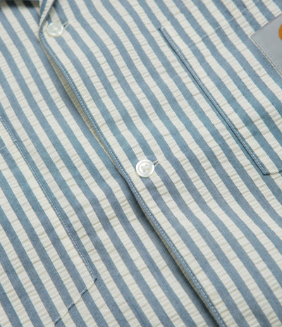 Carhartt Leavel Short Sleeve Shirt - Leavel Stripe / Blue River / Wax