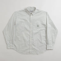 Carhartt Linus Stripe Poplin Shirt - Park / White thumbnail