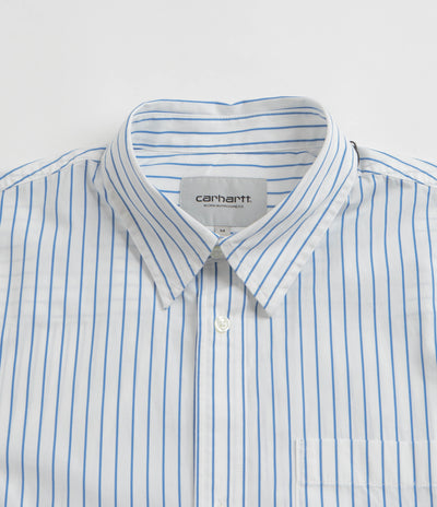 Carhartt Linus Stripe Poplin Short Sleeve Shirt - Bleach / White
