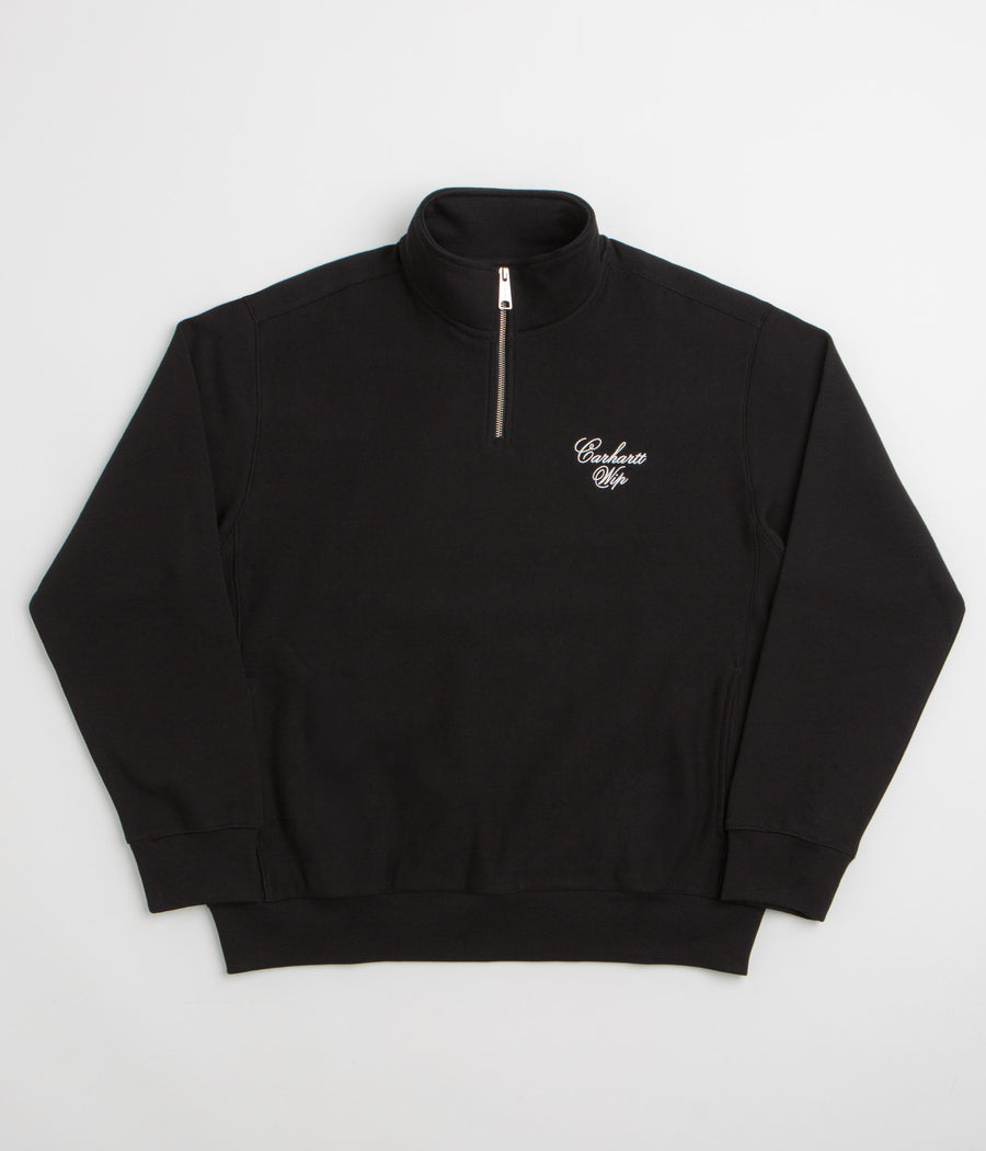 Carhartt Longhand Half Zip Sweatshirt - Black / White