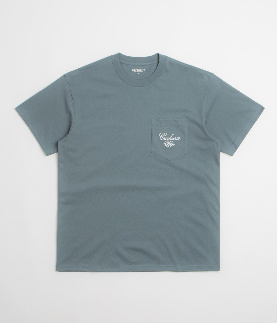 Carhartt Longhand Pocket T-Shirt - Cozy Blue / White