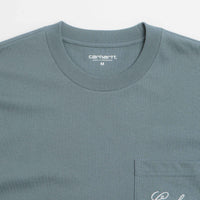 Carhartt Longhand Pocket T-Shirt in Cozy Blue and White thumbnail