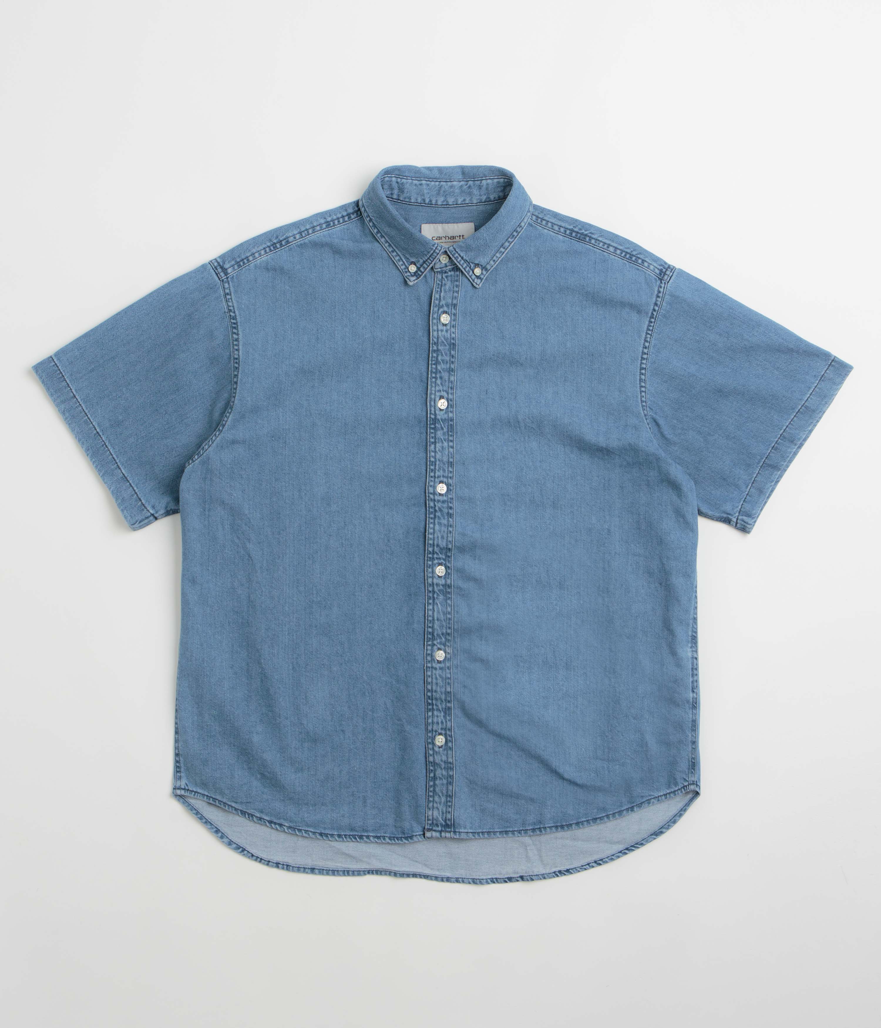 Carhartt Lucas Short Sleeve Shirt - Blue Stone Washed
