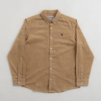 Carhartt Madison Fine Cord Shirt in Sable and Black thumbnail