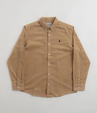 Carhartt Madison Fine Cord Shirt in Sable and Black