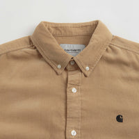 Carhartt Madison Fine Cord Shirt in Sable and Black thumbnail