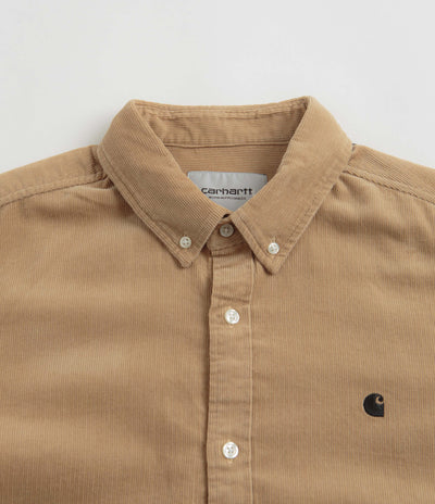 Carhartt Madison Fine Cord Shirt in Sable and Black