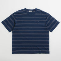 Carhartt Matti T-Shirt in Matti Stripe and Blue / Phlox thumbnail
