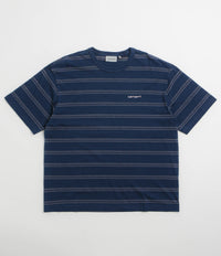 Carhartt Matti T-Shirt in Matti Stripe and Blue / Phlox