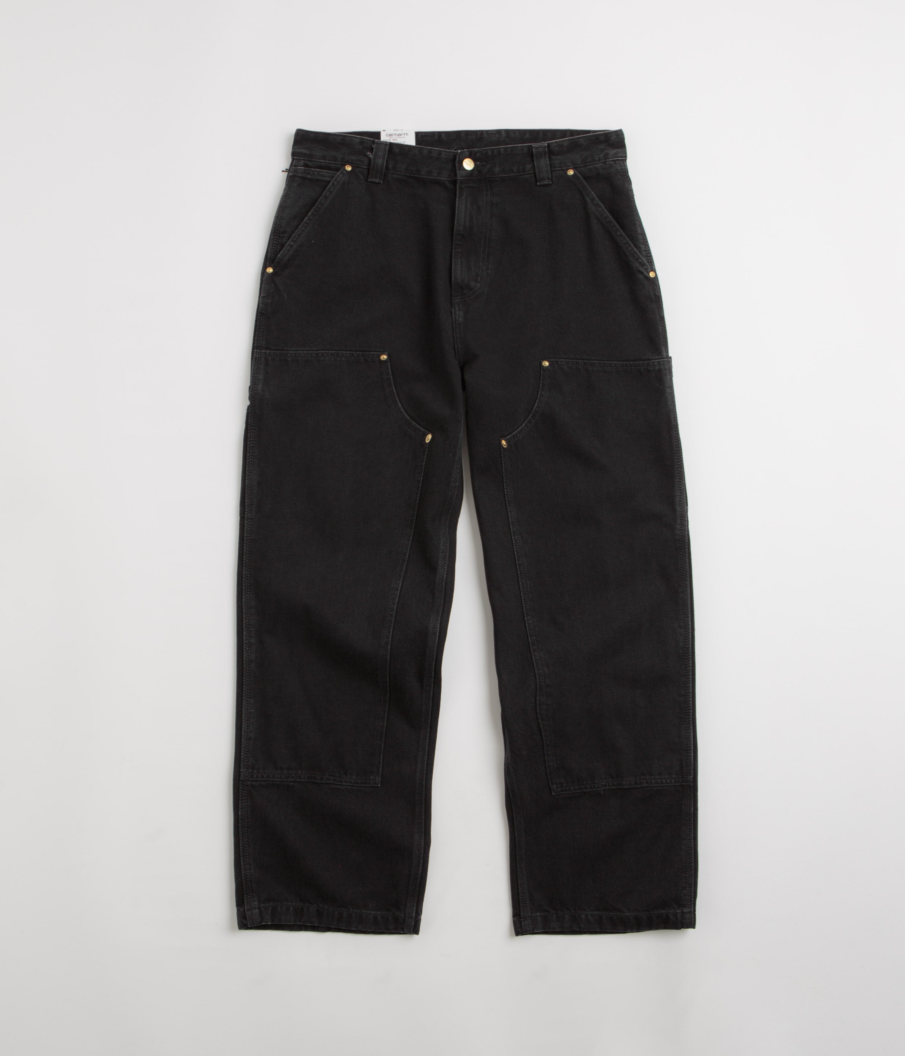 Carhartt Nash Double Knee Pants in Black Stone Washed