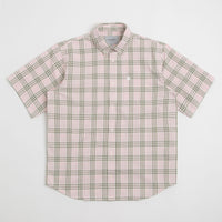 Carhartt Niven Short Sleeve Shirt in Niven Check and Air Pink / Wax thumbnail