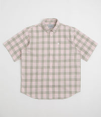 Carhartt Niven Short Sleeve Shirt in Niven Check and Air Pink / Wax
