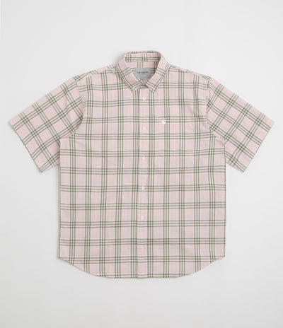 Carhartt Niven Short Sleeve Shirt in Niven Check and Air Pink / Wax