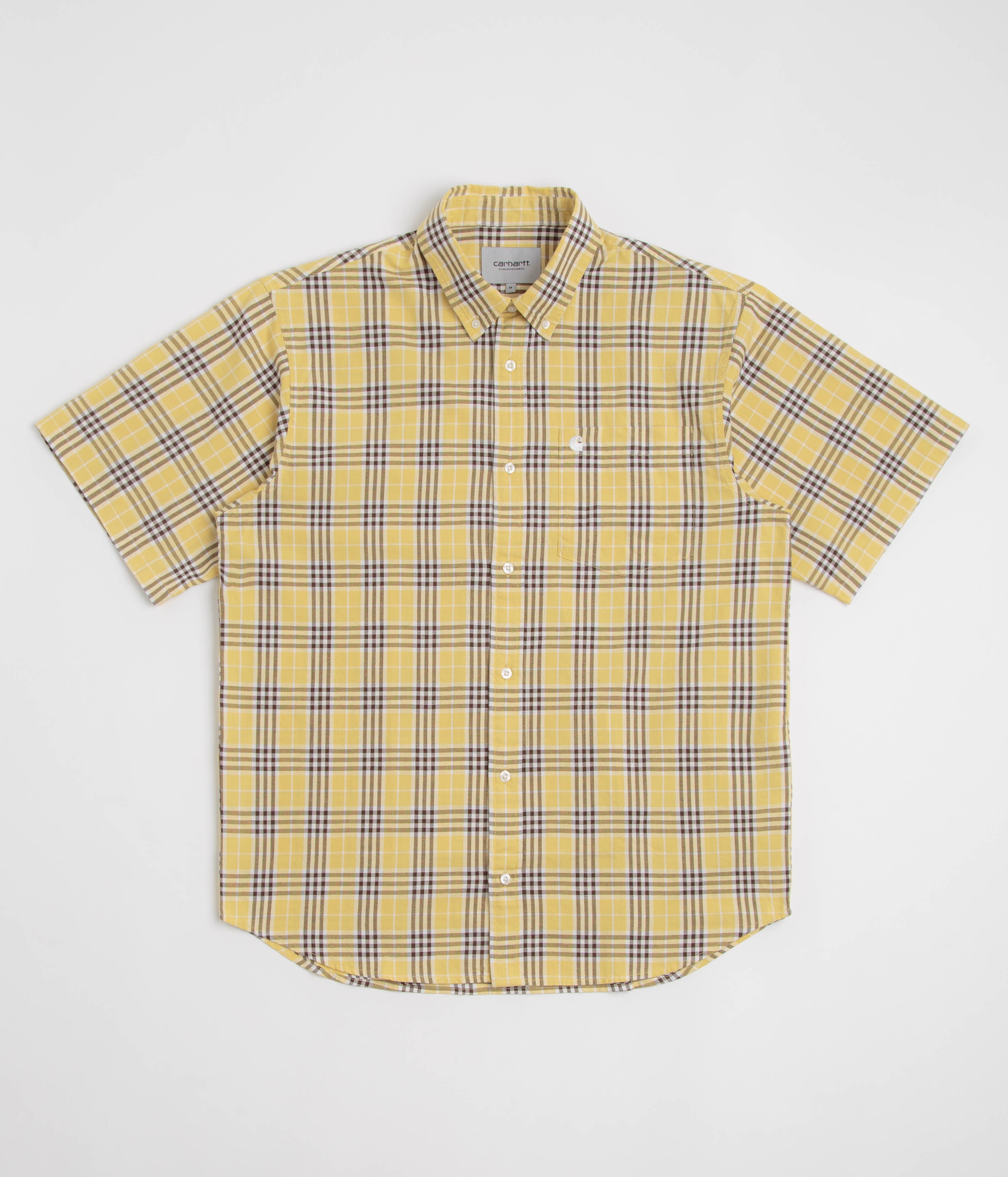 Carhartt Niven Short Sleeve Shirt in Niven Check and Straw / Wax