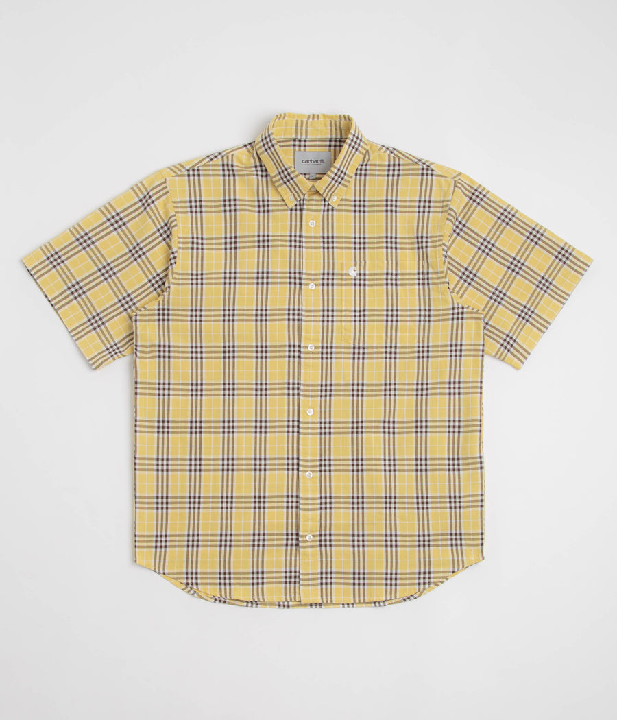 Carhartt Niven Short Sleeve Shirt in Niven Check and Straw / Wax