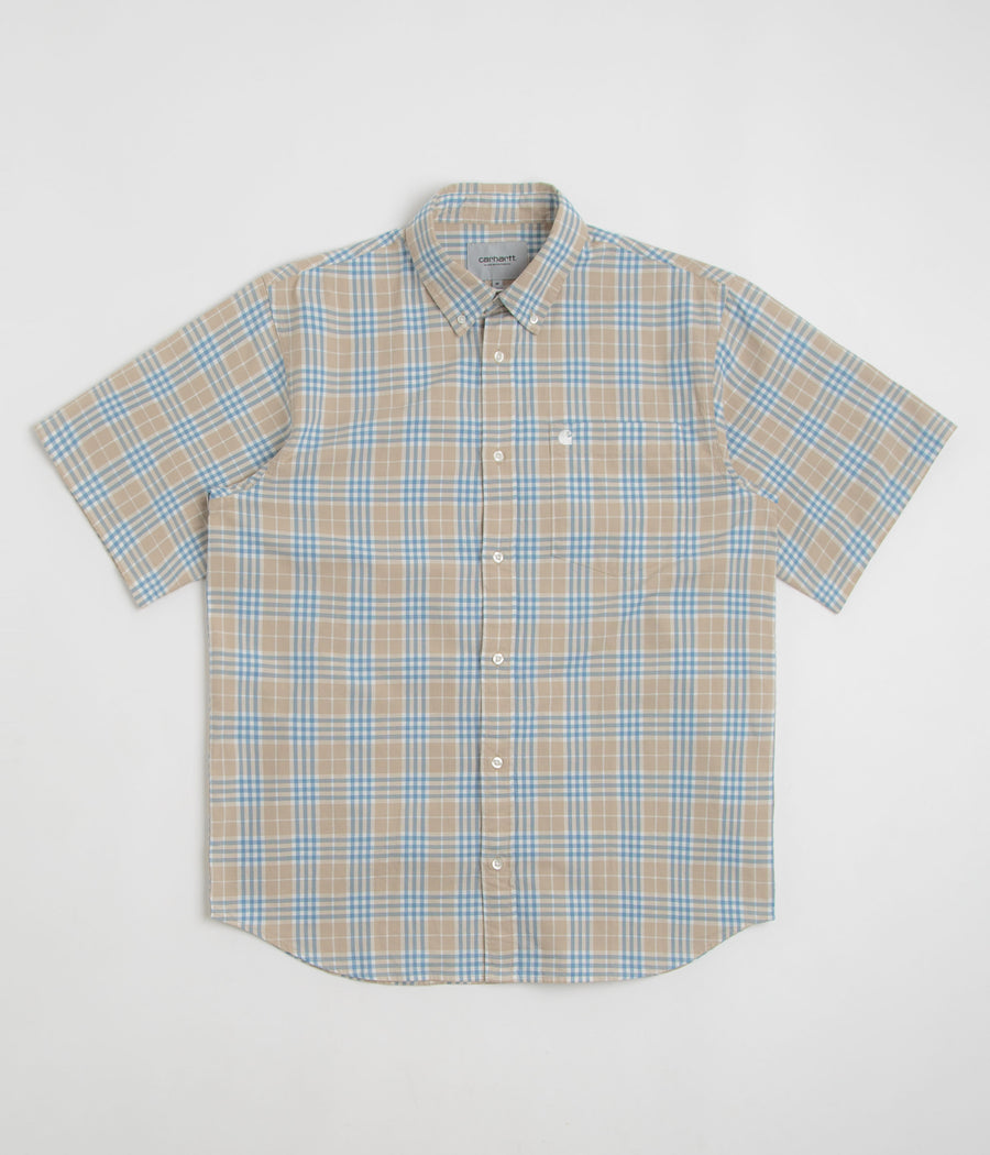 Carhartt Niven Short Sleeve Shirt in Niven Check and Wall / Wax