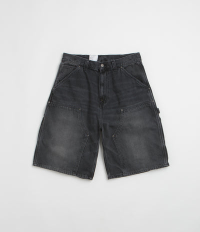 Carhartt OG Aden Double Knee Denim Shorts - Black Grind Wash