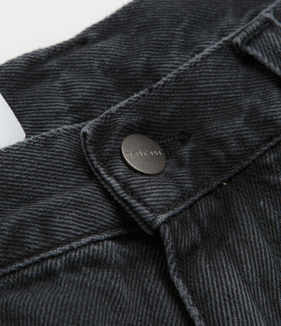 Carhartt OG Aden Double Knee Denim Shorts - Black Grind Wash