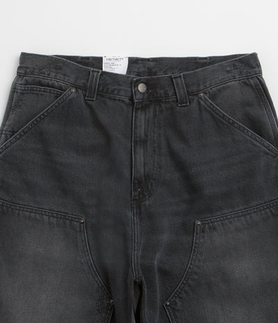 Carhartt OG Aden Double Knee Denim Shorts - Black Grind Wash