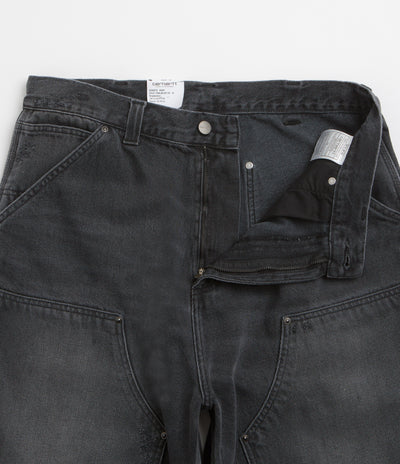Carhartt OG Aden Double Knee Denim Shorts - Black Grind Wash
