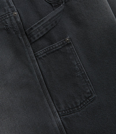 Carhartt OG Aden Double Knee Denim Shorts - Black Grind Wash
