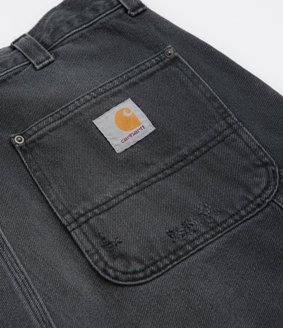Carhartt OG Aden Double Knee Denim Shorts - Black Grind Wash