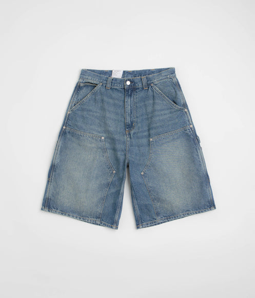 Carhartt OG Aden Double Knee Denim Shorts - Blue Grind Wash