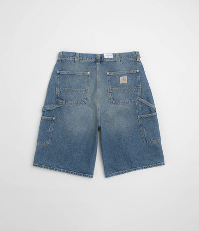Carhartt OG Aden Double Knee Denim Shorts - Blue Grind Wash