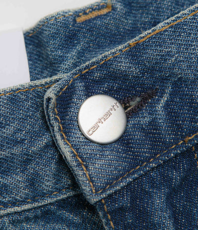 Carhartt OG Aden Double Knee Denim Shorts - Blue Grind Wash