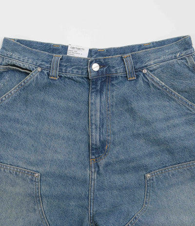 Carhartt OG Aden Double Knee Denim Shorts - Blue Grind Wash