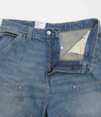 Carhartt OG Aden Double Knee Denim Shorts - Blue Grind Wash