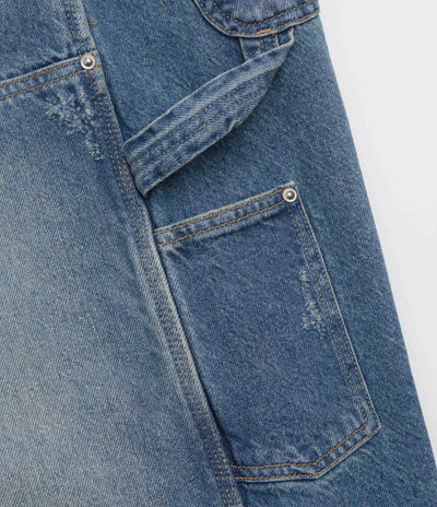 Carhartt OG Aden Double Knee Denim Shorts - Blue Grind Wash