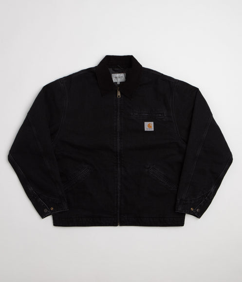 Carhartt OG Detroit Jacket - Black / Black / Black Stone Washed