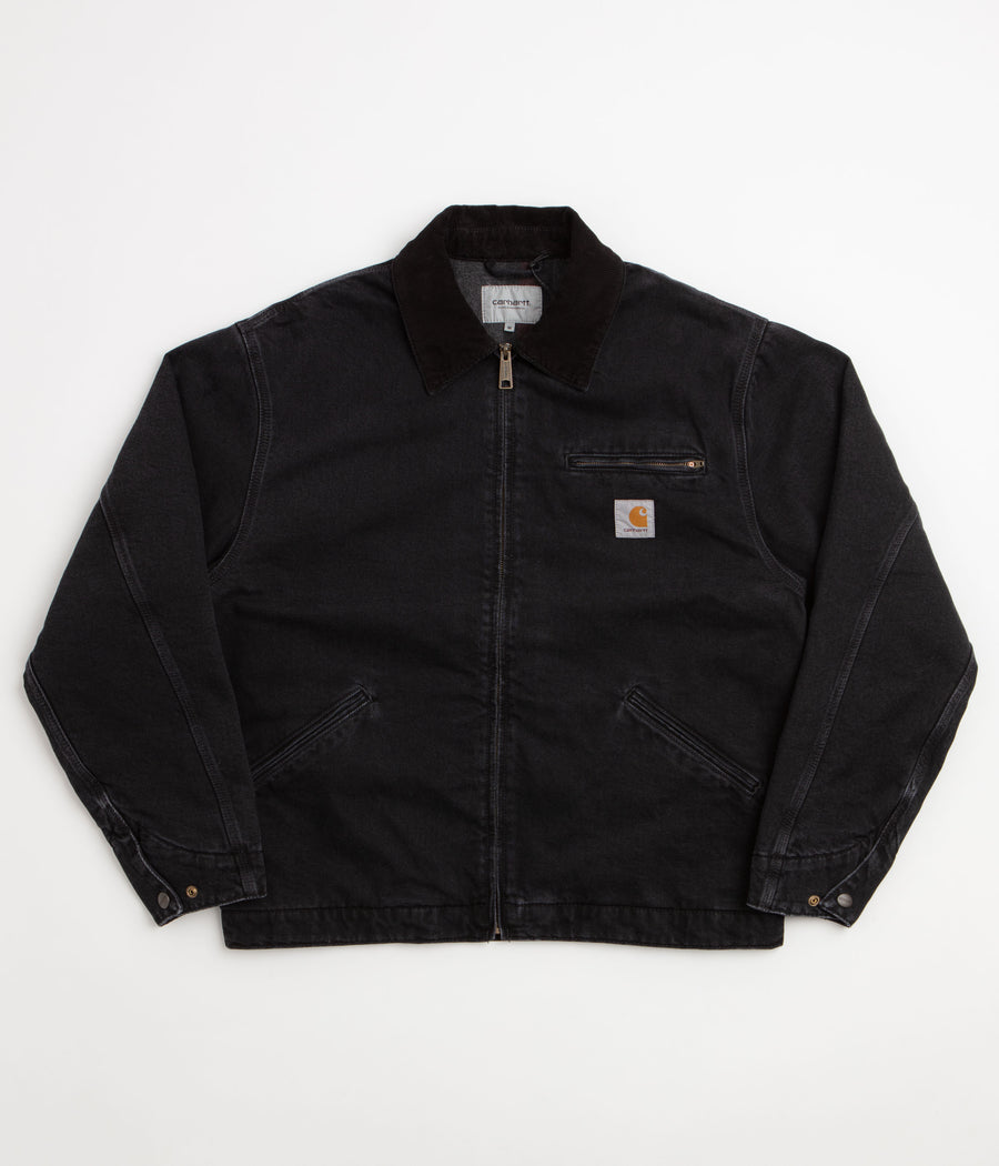 Carhartt OG Detroit Jacket - Black / Black / Black Stone Washed