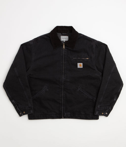 Carhartt OG Detroit Jacket - Black / Black / Black Stone Washed