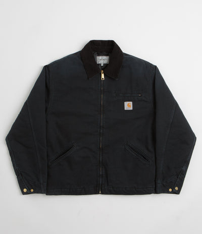 Carhartt OG Detroit Jacket in Black and Black Stone Canvas