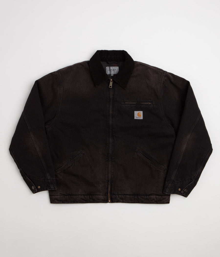 Carhartt OG Detroit Jacket - Black / Black Tobacco Used Wash