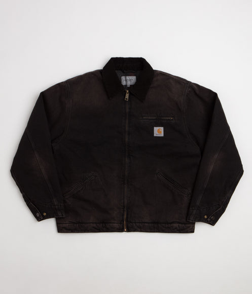 Carhartt OG Detroit Jacket - Black / Black Tobacco Used Wash