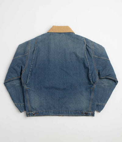 Carhartt OG Detroit Jacket - Blue / Dusty Hamilton Brown Old Used Wash